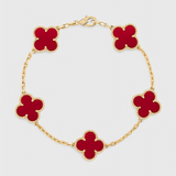 Bracelet avec Motif de Trèfle et Élégance en Plaqué Or