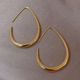 Boucles d'Oreilles Ovales en Métal