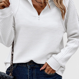 Ludovica | Pull à Col V, Zip et Manches Longues