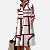Robe midi avec motif géométrique