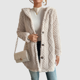 Barbora - Cardigan à capuche en fausse fourrure