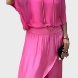 Stella - Haut large et pantalon avec fente – Ensemble deux pièces en chiffon