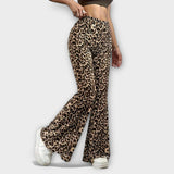 Pantalon Bootcut à Motif Léopard