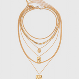Collier Pendentif Géométrique en Chaîne Métallique