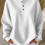 Giulia | Pull Henley en Maille Waffle Confortable