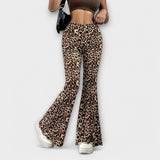 Pantalon Bootcut à Motif Léopard