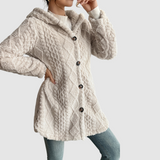Barbora - Cardigan à capuche en fausse fourrure