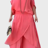 Stella - Haut large et pantalon avec fente – Ensemble deux pièces en chiffon
