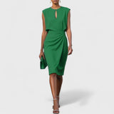 Olena – Robe midi portefeuille élégante