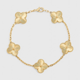 Bracelet avec Motif de Trèfle et Élégance en Plaqué Or