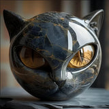 Statue en Pierre du Chat Noir – Symbole de Chance et de Style