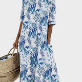 Emma - Robe midi légère et fluide à fleurs