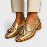 Amálie - Mocassins Dames Dorés