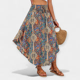 Lucie - Jupe midi à fleurs taille haute
