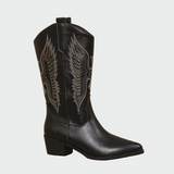 Elena - Bottes de cowboy en cuir noir