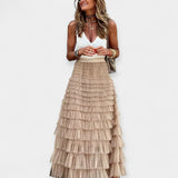 Valerie - Jupe Boho avec Finition en Satin Maillé