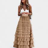 Valerie - Jupe Boho avec Finition en Satin Maillé
