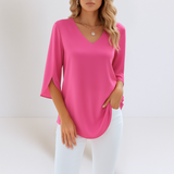 Dana - Blouse élégante avec décolleté en V et manches ouvertes