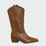 Elena - Bottes de cowboy en cuir noir