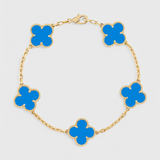 Bracelet avec Motif de Trèfle et Élégance en Plaqué Or