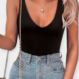 Top sans manches avec décolleté en V