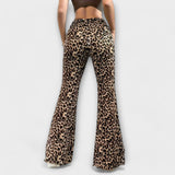 Pantalon Bootcut à Motif Léopard