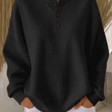 Giulia | Pull Henley en Maille Waffle Confortable