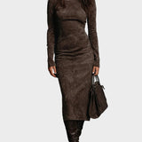 Robe Midi à Manches Longues