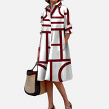 Robe midi avec motif géométrique