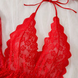 Lena - Body en dentelle avec décolleté plongeant