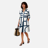 Robe midi avec motif géométrique