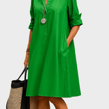 Astrid - Robe midi émeraude