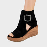 Orélisse - Bottines modernes à talons compensés avec orteils découverts