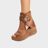 Orélisse - Bottines modernes à talons compensés avec orteils découverts