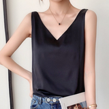 Camila | Top Sans Manches Drapé Femme | Décolleté V | Tissu Doux
