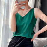 Camila | Top Sans Manches Drapé Femme | Décolleté V | Tissu Doux