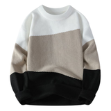 Pull Moderne Tricoté en Trois Couleurs