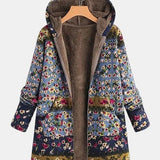 Elena - Sweat à Capuche Boho Fleurs Sherpa
