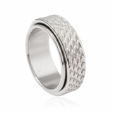 Bague Spinner Toren Scale | Or Blanc