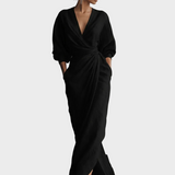 Robe Maxi en Lin avec Décolleté en V