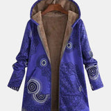 Luna - Sweat à Capuche en Fleece Mandala Bleu Marine