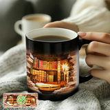 Tasse thermique en céramique magique avec motif de bibliothèque