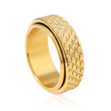 Bague Spinner Toren Scale | Or Blanc