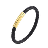 Bracelet en Cuir Tressé Valor | Or Blanc
