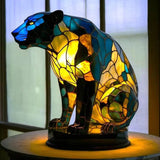 Łatek - Lampe Magisk Panther en vitrail