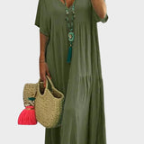 Linnea – Robe maxi douce avec volants et décolleté en V
