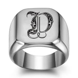Bague Initiale Noble Classique | Or Blanc