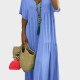 Linnea – Robe maxi douce avec volants et décolleté en V
