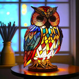 Orion - Lampe Hibou Magique avec vitrail