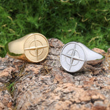 Bague Signe de Compas Classique | Or Blanc